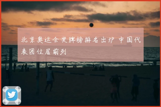 北京奥运会奖牌榜排名出炉 中国代表团位居前列